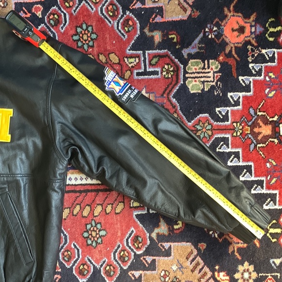 Vintage 1990s Super Bowl XXXIII MIAMI Leather Bomber Jacket by Starter - Picture 12 of 14